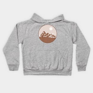 Boho Circle Shape Warm toned landscape Mounted Print Kids Hoodie